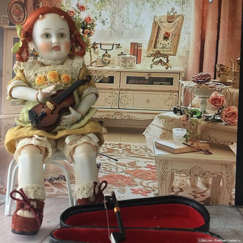 Немного музыки — Авторские куклы в антикварном стиле: будуарные (фото 6)