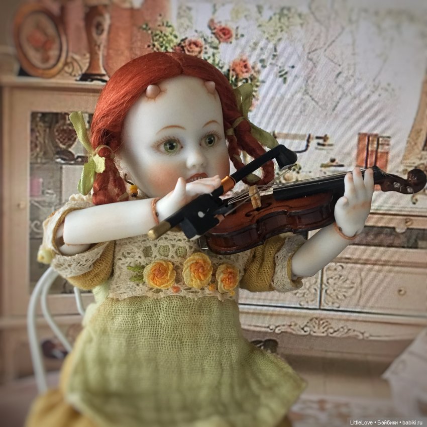 Немного музыки — Авторские куклы в антикварном стиле: будуарные (фото 4)