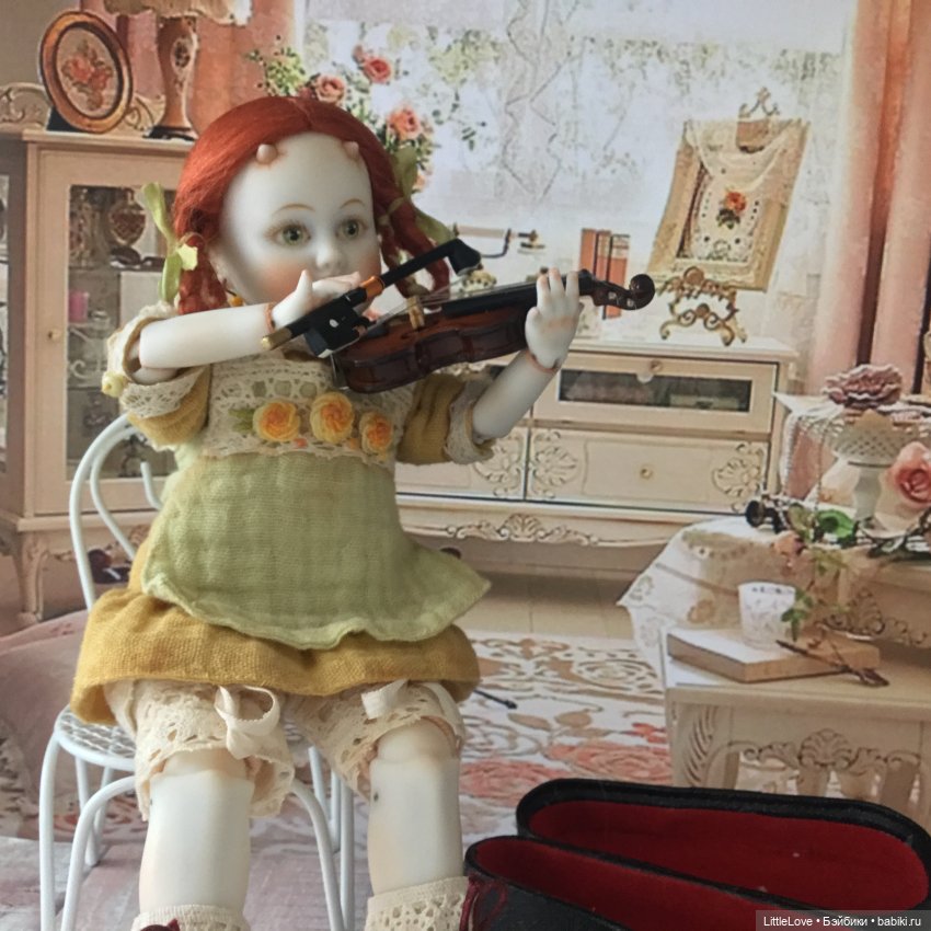 Немного музыки — Авторские куклы в антикварном стиле: будуарные (фото 5)
