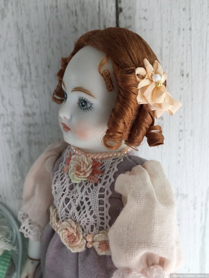 Грушенька примоднилась — Авторские куклы в антикварном стиле: будуарные (фото 4)