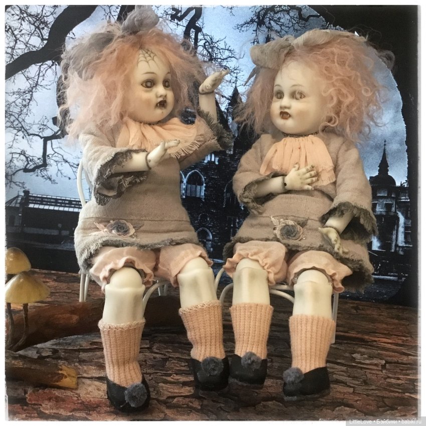 Когда скучают упырюшки — Авторские куклы в антикварном стиле: будуарные (фото 2)
