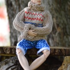 Свитер для Кена. Шапочка в подарок.