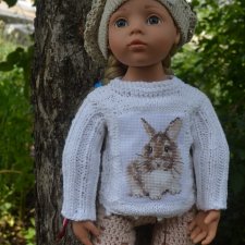Свитер "Мой зайчик"  для куклы Gotz. Для куклы 45-50 см
