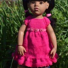 Платье и носочки "Малинка" для куклы Gotz.