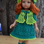 Платье, жилет, берет и гетры  для куклы Paola Reina.