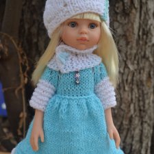 Платье, шапочка, снуд и гетры  для куклы Paola Reina.