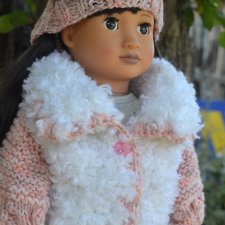 Шуба и шапка для куклы Gotz 46 см.