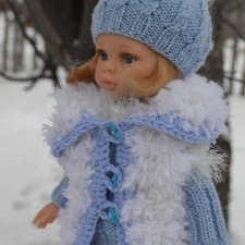 Жилет, свитер и шапка  для куклы Paola Reina.