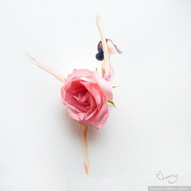 Рисунки из цветов и акварели от Лимзи (фото 2)