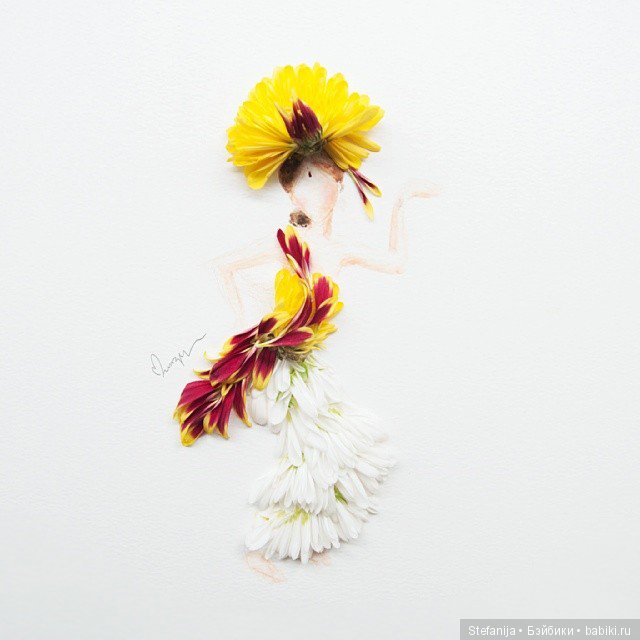 Рисунки из цветов и акварели от Лимзи