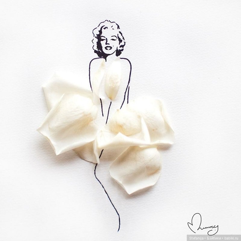 Рисунки из цветов и акварели от Лимзи (фото 9)