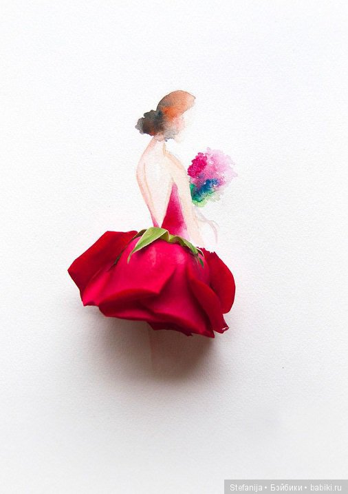 Рисунки из цветов и акварели от Лимзи (фото 6)