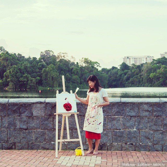 Рисунки из цветов и акварели от Лимзи (фото 3)