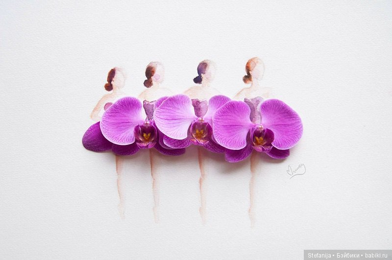 Рисунки из цветов и акварели от Лимзи