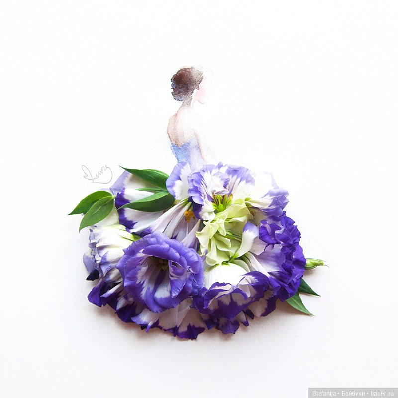 Рисунки из цветов и акварели от Лимзи