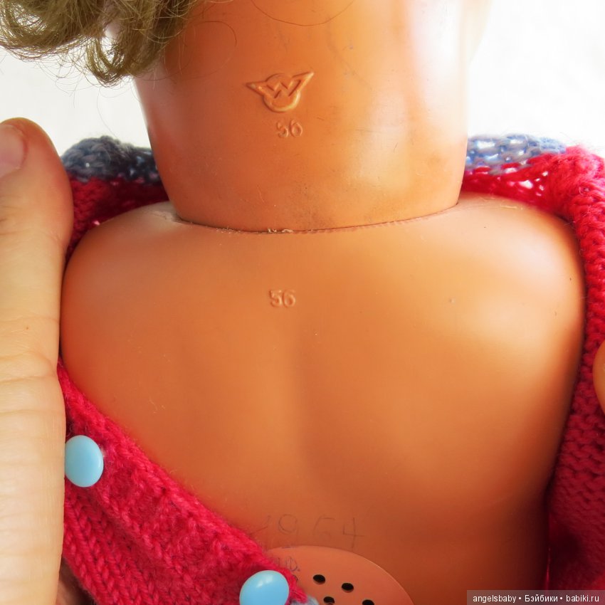 Редкая высокая антикварная кукла с клеймом W