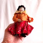 Всекохудожник Артельная Советская тканевая кукла цыганка в красной юбке 20-30 гг