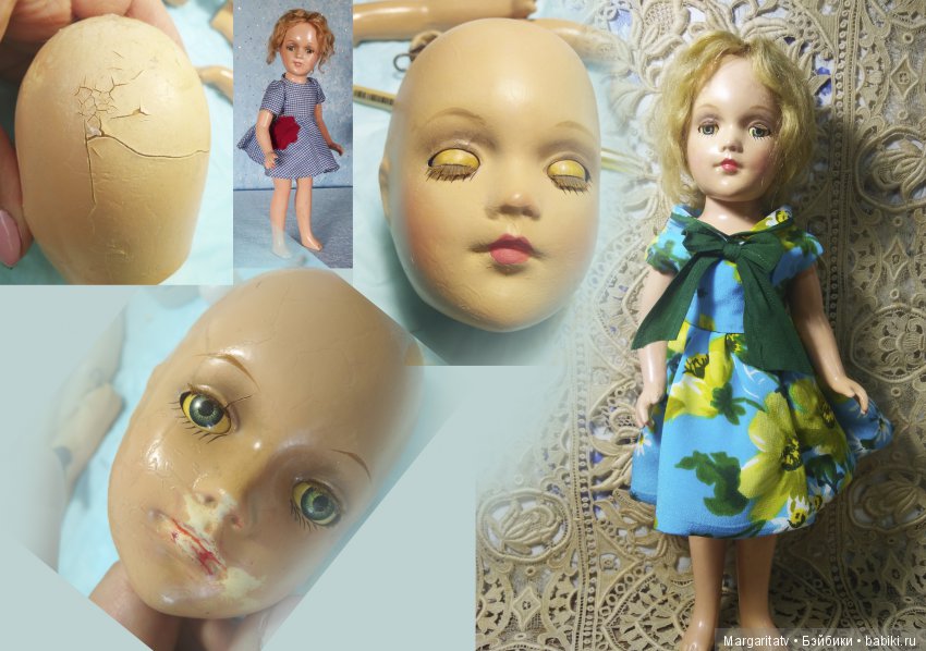Лечение американочки — Реставрация антикварных кукол: ремонт фарфора