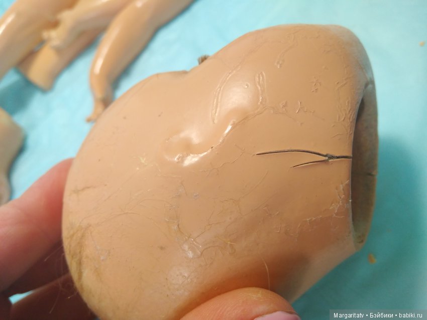 Лечение американочки — Реставрация антикварных кукол: ремонт фарфора (фото 8)