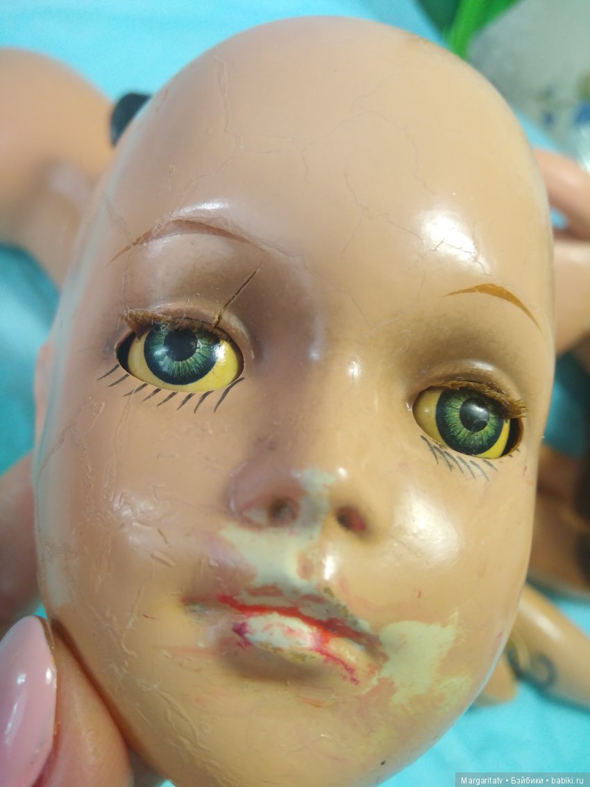 Лечение американочки — Реставрация антикварных кукол: ремонт фарфора (фото 5)