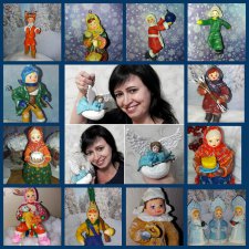 Елочные игрушки из ваты