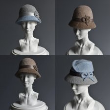 Новинки. Эксклюзивные модели ретро - шляпки для авторских кукол ОГ 12,5 - 14 см.