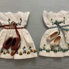 Комплект из платья Бонека и кожаных туфелек(авторских) на Little Darling