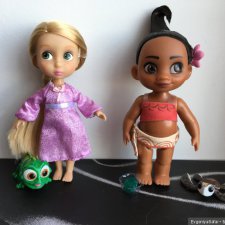Игровая кукла - Малышки - принцессы в детстве, Рапунцель и Моана (Мини ...