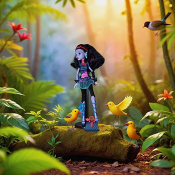 Загадочная амазонка в ярком блеске джунглей.