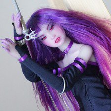 Фиолетовая bjd кукла под аниме