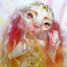 Алеера - bjd собачка в осенних огненных тонах