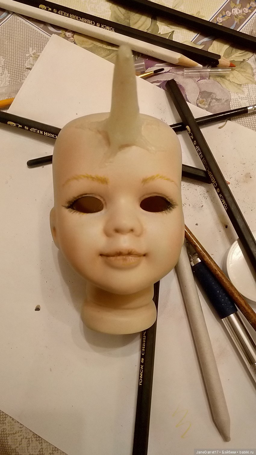 Вторая жизнь фарфоровой головки. Единорог Рафаэль (фото 3)