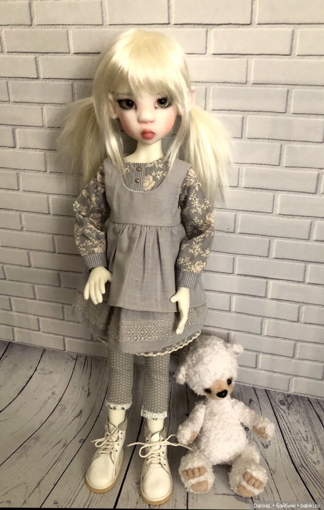 Обычное серое платье — Куклы Kaye Wiggs (Кайе Виггс): авторские BJD (БЖД) (фото 5)
