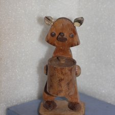 Игрушка, сувенир СССР * Шкатулка * Мишка с бочонком
