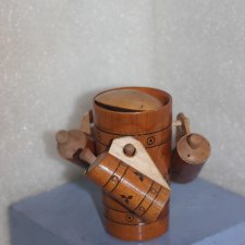 Игрушка, сувенир СССР * Бочонок с кружками * Дерево * Ручная работа