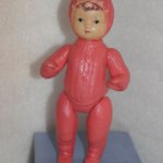 Кукла СССР * Девочка в вязанном костюме, лыжница * 25 см * Редкая * Пластик