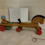 Игрушка СССР Каталка деревянная