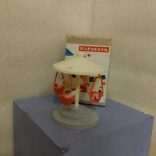 Игрушка СССР *  Карусель с зайчиками * НОВАЯ