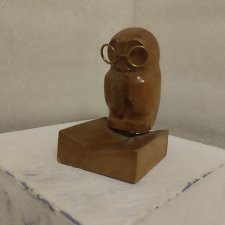 Деревянный сувенир СССР   Учёная сова