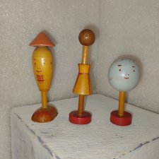 Деревянная игрушка СССР  Сказка Пузырь, соломинка и лапоть