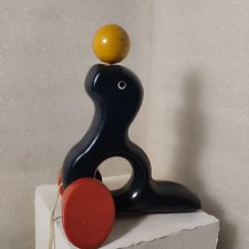 Деревянная игрушка Каталка Цирковой тюлень с мячом