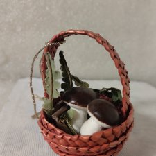 Ёлочная игрушка Грибы в корзинке