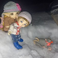 Асоль и Жучок зимой. Realpuki. 148