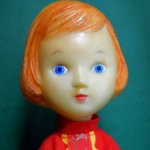 Редкая кукла с рельефными волосами(30см),СССР 70е.