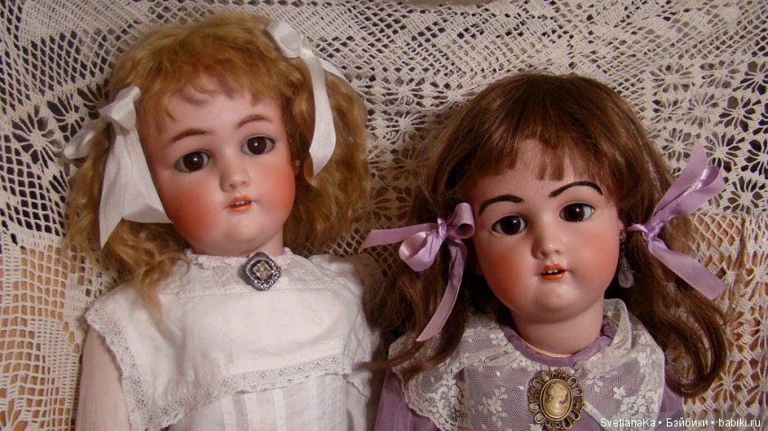 Две сестренки Jutta молд 1349 Simon Halbig для Cuno & Otto Dressel