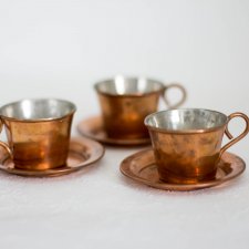 Чашечки и блюдца медная миниатюра № 5