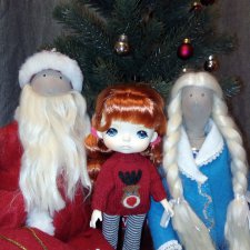 Визит Деда Мороза и Снегурочки. Девочка Xiaomi Monst