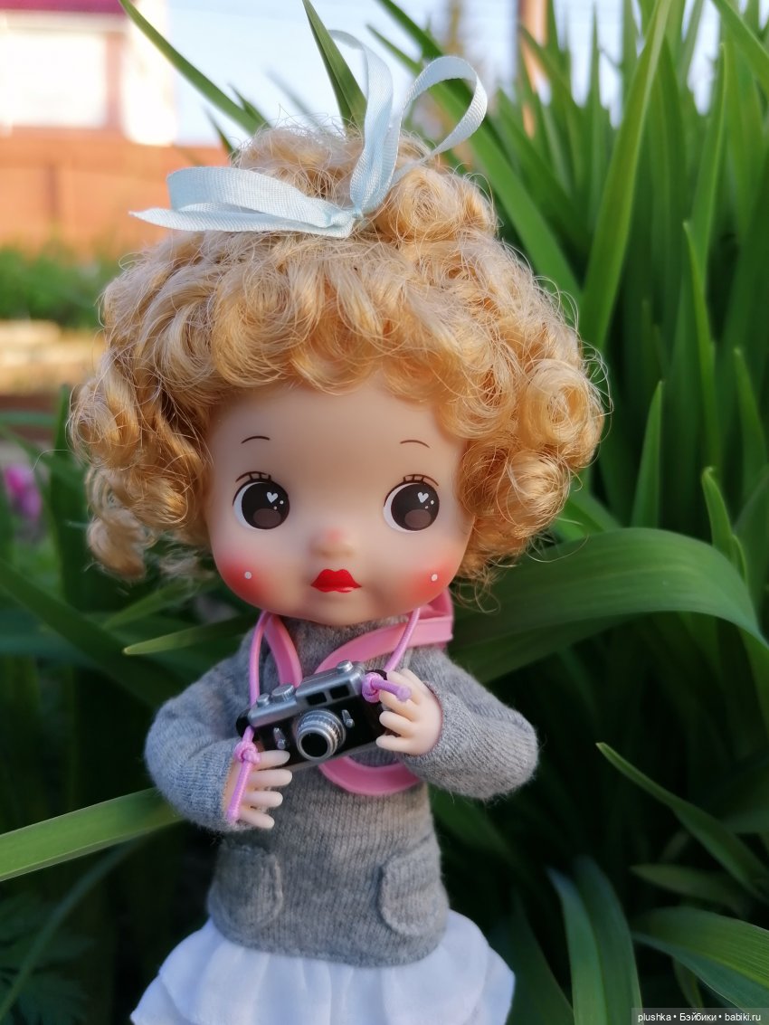 Малышка с золотыми кудряшками. Куколка mini cherry от PeachFace (фото 4)