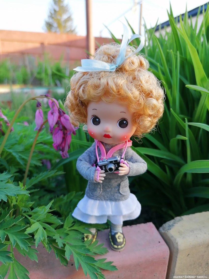 Малышка с золотыми кудряшками. Куколка mini cherry от PeachFace (фото 5)