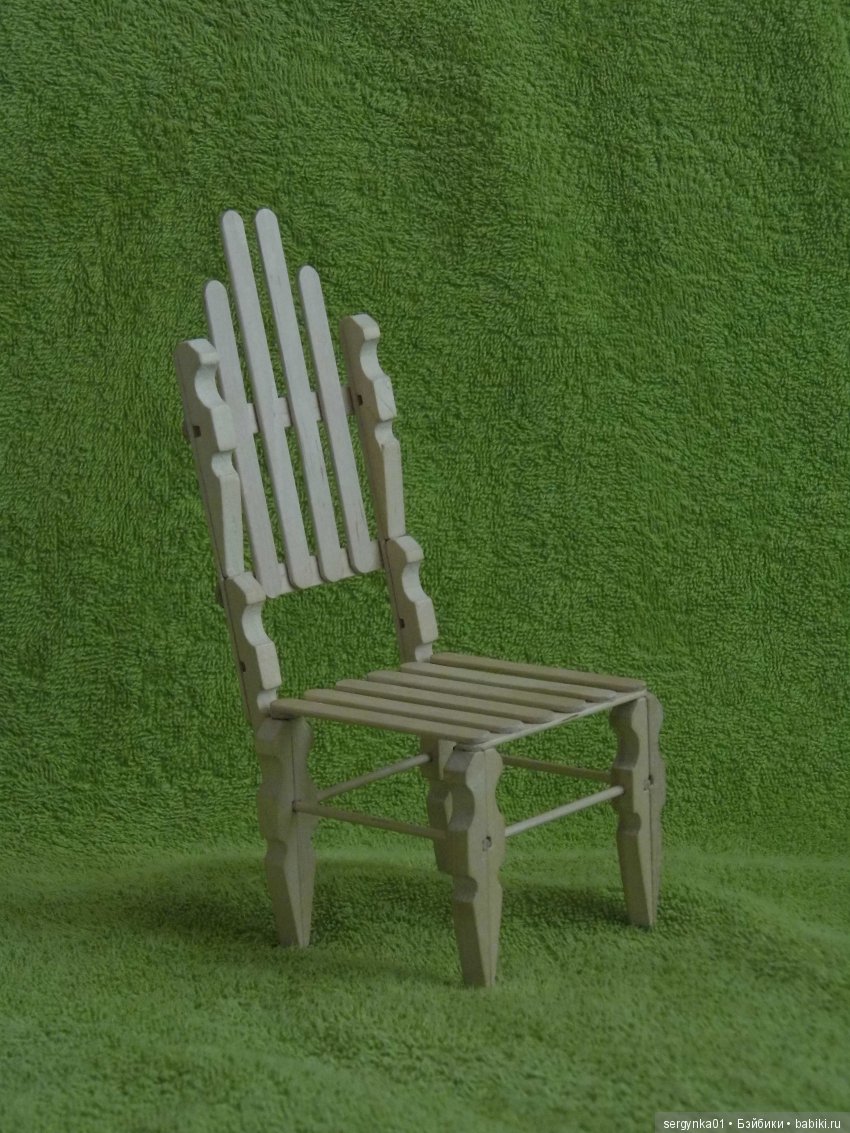 Кресла и стулья для кукол из прищепок и палочек от мороженого (фото 6)